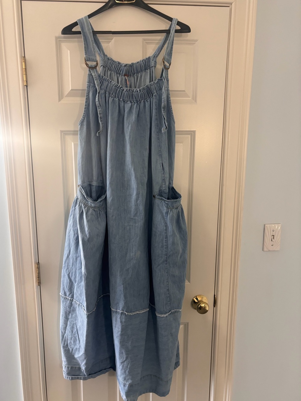 New Free People Machu Barrel Overall Midi Dress - Picture 9 of 16